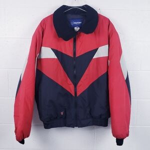 FOX POINT Men's Colorful Snowmobile Winter Ski Coat Jacket Vintage Black Red XLT